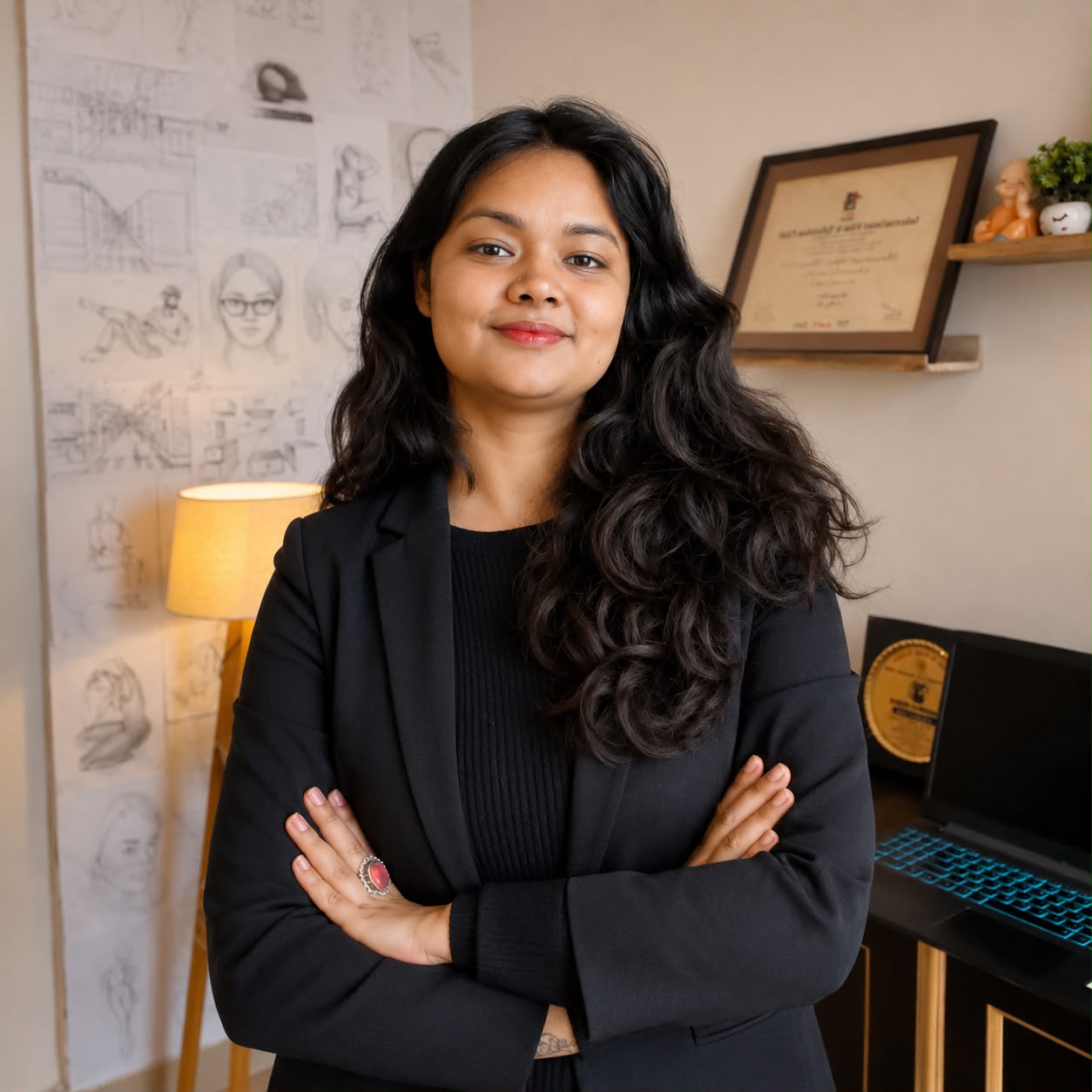 Meenakshi Shukla, founder of Drawing Dreams Academy, in her art studio